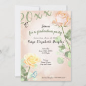 Dusty Peach Botanical Graduparty Kaart (Voorkant)