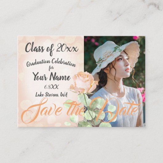 Dusty Peach  Botanisch Afstuderen Advieskaart (Voorkant)