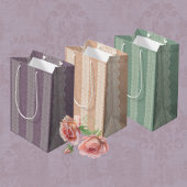  Dusty Peach Lace en Damask Medium Cadeauzakje