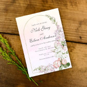 Dusty Peach Rose Floral Garden Invitation de maria