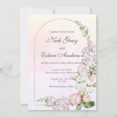 Dusty Peach Rose Floral Garden Invitation de maria (Devant)