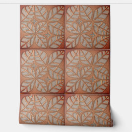 Dusty Peach & taupe patroon Behang 2' x 4'