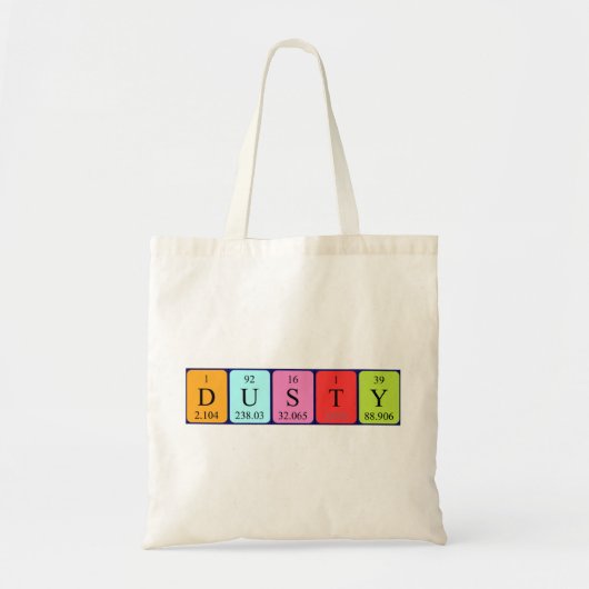 Dusty periodieke table name canvas tas (Voorkant)