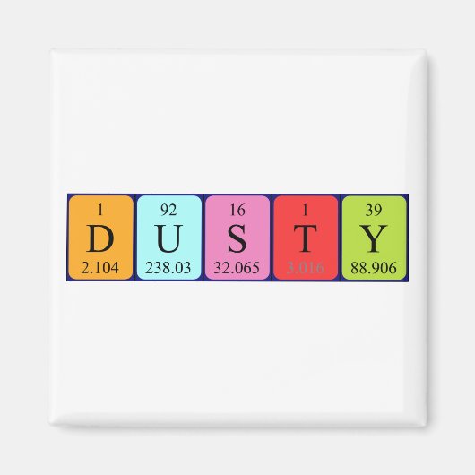 Dusty periodieke table name magnet magneet (Voorkant)