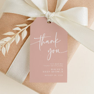 Dusty Pink Baby shower Favor Tag Dank je wel Moder Cadeaulabel
