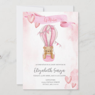 Dusty Pink Baby shower uitnodigingsbanner voor mei Kaart