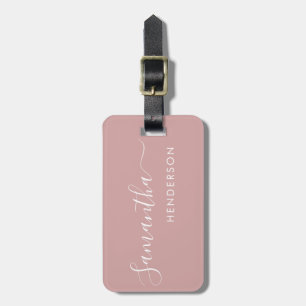 Dusty Pink Bagagelabels Weddenstabel Plan/Favor