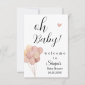 Dusty Pink Boho Baby shower Kaart (Voorkant)