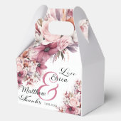 Dusty Pink Boho Floral Modern Script Wedding Bedankdoosjes (Voorkant)