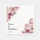 Dusty Pink Boho Floral Wedding Servet (Voorkant)