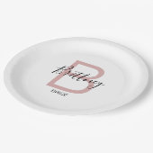 Dusty Pink Bride Monogram Papieren Bordje (Gekanteld)