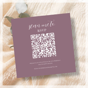 Dusty Pink Bruiloft RSVP QR Code Informatiekaartje