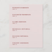 Dusty Pink Burgundy Mariage Place Nom Carte do-it- (Devant)