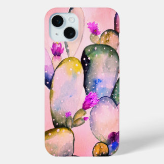 Dusty Pink Cactus iPhone 15 Mini Hoesje