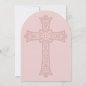 Dusty Pink Celtic Cross First Holy Communion Kaart (Achterkant)