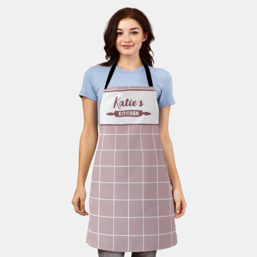 Dusty Pink Check Custom Schort (Gedragen)