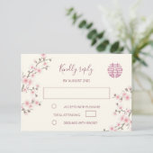 Dusty PInk Cherry Blossom RSVP Mariage chinois (Debout devant)