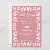 Dusty Pink Cielito Lindo Mexicaanse 50ste verjaard Kaart (Voorkant)