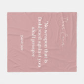 Dusty Pink Custom Text Scripture Christian Name  Fleece Deken (Voorkant (Horizontaal))