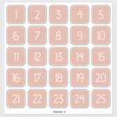 Dusty Pink Customizable Square Number Stickers  (Feuille)