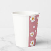 Dusty Pink Daisy Theme Paper Cups Papieren Bekers (Rechts)