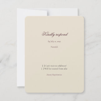 Dusty Pink Dutch Floral Wedding RSVP Kaartje