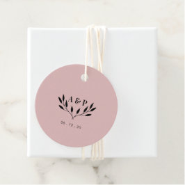 Dusty Pink | Eenvoudige moderne bruiloft dank u Gi Bedankjes Labels