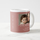 Dusty Pink eerste Moederdag foto Extra Grote Beker (Voorkant rechts)