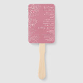 Dusty Pink Elegant Bloemen Huwelijk Programma Handwaaier (Voorkant)