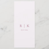 Dusty Pink Elegant Script Wedding Menu  (Achterkant)