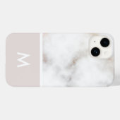 Dusty Pink en Gold Marble Monogram Case-Mate iPhone Case (Achterkant (horizontaal))