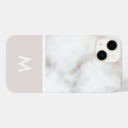 Dusty Pink en Gold Marble Monogram Case-Mate iPhone Case (Achterkant (horizontaal))