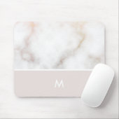 Dusty Pink en Gold Marble Monogram Muismat (Met muis)