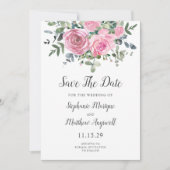 Dusty Pink Eucalyptus Botanical Wedding Save The Date (Voorkant)