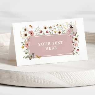 Dusty Pink Fairy Wildflower Verjaardag Etiket