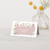 Dusty Pink Fairy Wildflower Verjaardag Etiket (Voorkant)