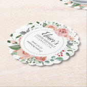 Dusty Pink Floral 100th Birthday Hartelijk dank Kartonnen Onderzetters (Gekanteld)