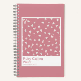 Dusty Pink Floral Aesthetic Notebook Notitieboek