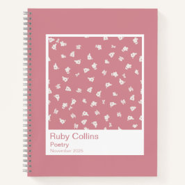 Dusty Pink Floral Aesthetic Notebook Notitieboek