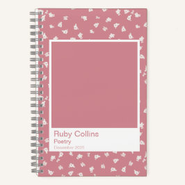Dusty Pink Floral Aesthetic Notebook Notitieboek