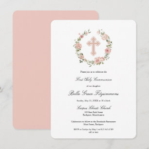 Dusty Pink Floral Cross Wreate First Community Kaart