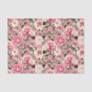 Dusty Pink Floral Garden Pattern Tissuepapier
