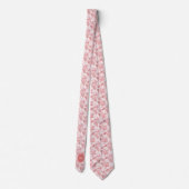 Dusty Pink Floral Monogram Stropdas (Achterkant)