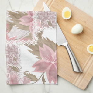 Dusty Pink Floral Patchwork Kitchen Towel Theedoek