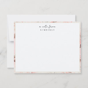 Dusty Pink Floral Speciaal Schrijver nr. Notitiekaartje