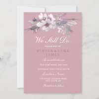 Dusty Pink Floral Vow Renewal Jubileum Uitnodigen