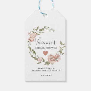 Dusty Pink Floral Vrijgezellenfeest Favor Cadeaulabel