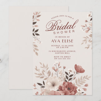 Dusty Pink Floral Vrijgezellenfeest Kaart