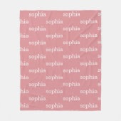 Dusty Pink gepersonaliseerd naampatroon Fleece Deken (Voorkant)