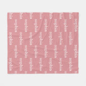 Dusty Pink gepersonaliseerd naampatroon Fleece Deken (Voorkant (Horizontaal))
